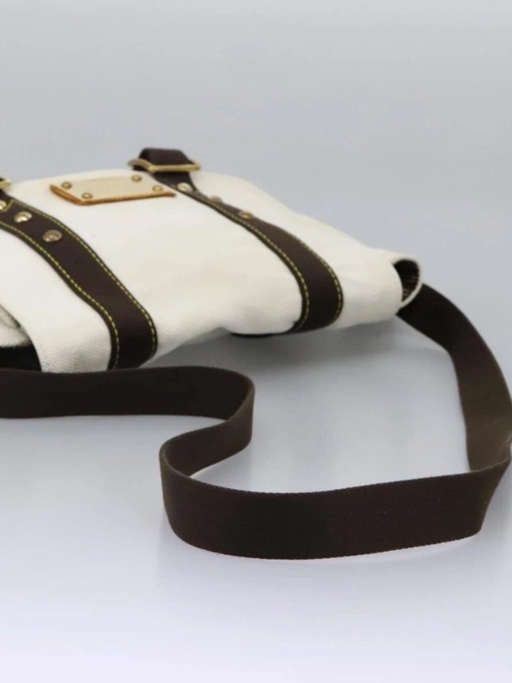 LOUIS VUITTON Antigua Buzas PM Shoulder Bag Canvas White M40042 Auth bs24492 - Picture 9 of 15